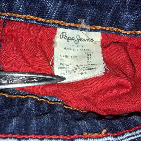 Vintage Pepe Jeans London CLAWED CREATURE Acid Washed Jeans 31/31 HIP HOP RAP - Picture 8 of 13